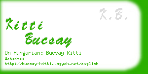 kitti bucsay business card